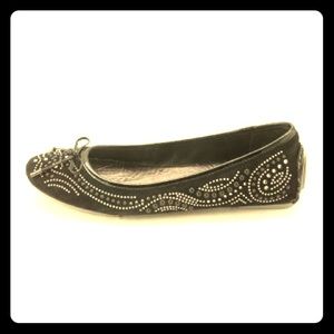Donald J. Pliner Jeweled Suede Flat Size 10